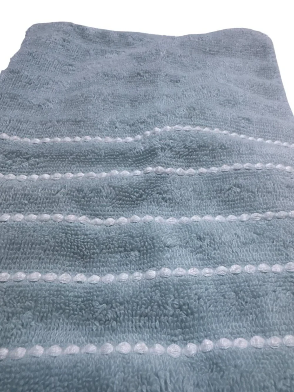 Kassa Moda Blue Hand Towel 15x25 Cotton White Striped Ring Spun Soft Absorbent